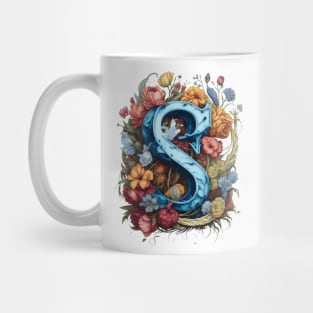 Floral Letter S Mug